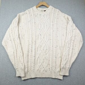 Vintage Natural Cotton Heavy Knit Sweater Comfort Knits Mens XLT Grandpacore USA